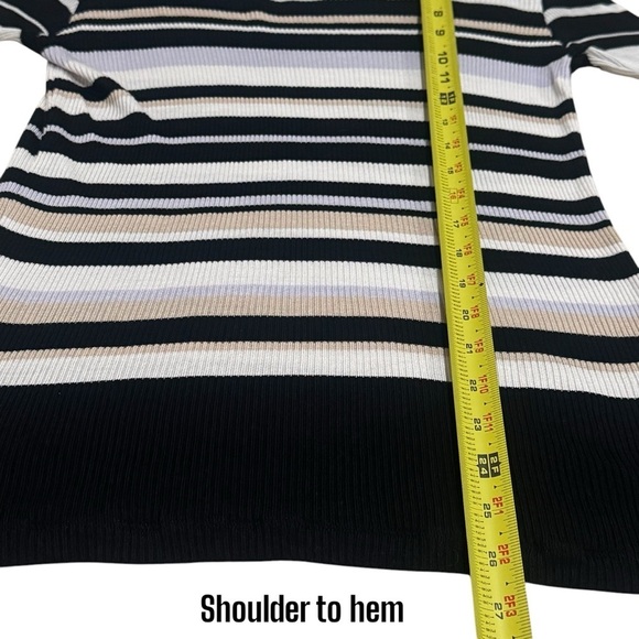 Hugo Boss Y2K Elauren Ribbed Jersey Top Striped Multicolor Women's Size XS - Picture 13 of 13